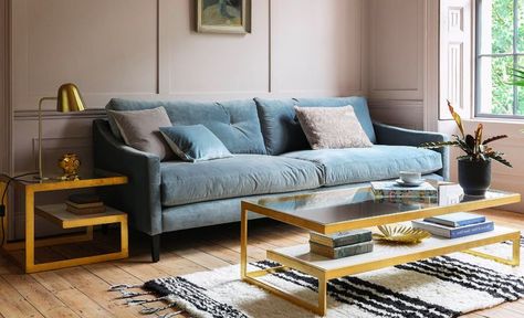 Light Blue Sofa Living Room, Blue Sofa Decor, Teal Sofa Living Room, Blue Velvet Sofa Living Room, Blue Sofa Living, Light Blue Sofa, Blue Sofas Living Room, Large Sofas, Velvet Sofa Living Room