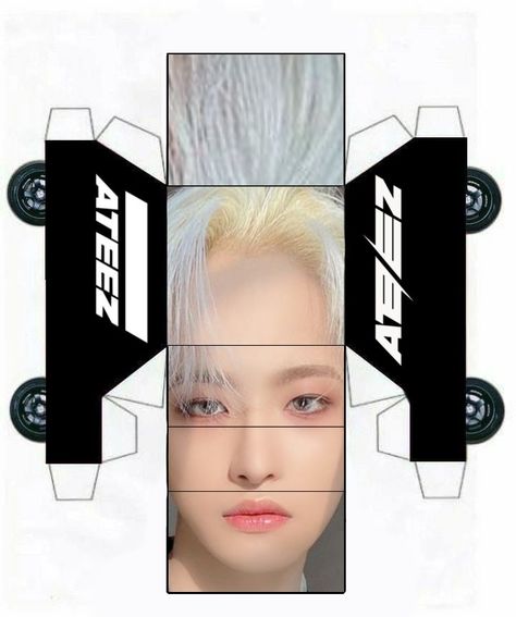 Ateez Crafts, Practice Drawing Faces, Paper Cars, Car Papercraft, Kids Play Kitchen, Paper Car, Kpop Diy, Paper Craft Videos, Paper Doll Template