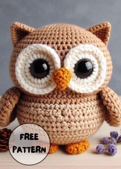 Free Crochet Owl English Amigurumi Pattern Owl Amigurumi Free Pattern, Crochet Origami, Owl Crochet Pattern Free, Crochet Owls, Owl Crochet Patterns, Amigurumi Minta, Crochet Toys Free, Easy Crochet Animals, Crochet Animal Amigurumi