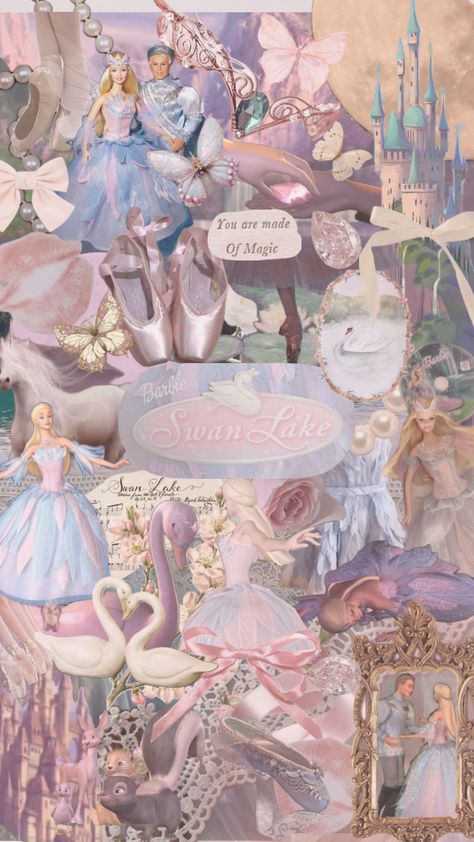 Barbie of swan lake 🎀🦢💎 Barbie And The Swan Lake Aesthetic, Barbie Swan Lake Aesthetic Wallpaper, Barbie Of Swan Lake Aesthetic, Old Barbie Wallpaper, Ho2 Mermaid, Barbie Lockscreen Iphone Wallpapers, Old Barbie Movies Aesthetic Wallpaper, Barbie Swan Lake Tattoo, Iphone Wallpaper Barbie