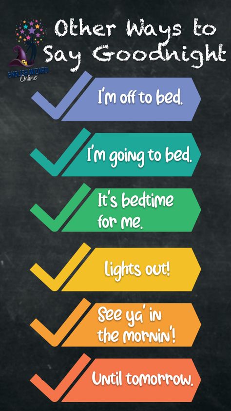 Other Ways to Say Goodnight- Text and Video Different Ways To Say Goodnight, Cute Ways To Say Goodnight, Ways To Say Goodnight, Words Worksheets For Kids, Spelling Words Worksheets, Writing Thesis, Goodnight Texts, Say Goodnight, Other Ways To Say