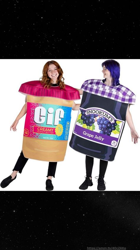 Peanut Butter And Jelly Halloween Costume, Peanut Butter And Jelly Halloween, Costume Duo, Pb And J, Unisex Outfits, Peanut Butter Jelly Time, Fun Costumes, Funny Costume, Couples Halloween Costume