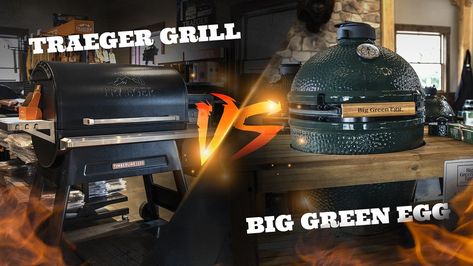 The Traeger Grill VS The Big Green Egg Barbecue Recipes Grill, Vegetarian Grilling, The Big Green Egg, Summer Barbeque, Lump Charcoal, Vegan Grilling, Pellet Smokers, The Big Green, Healthy Grilling Recipes