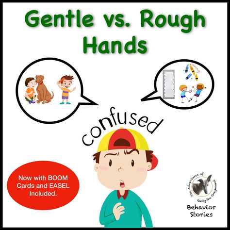 Gentle vs. Rough Hands Elementary- Social Skills Behavior Story - SEL  Rusty often got excited and touched his friends, which they saw as hitting. During a game of touch football, Rusty tagged his friend Benji too hard, making him fall. The gym teacher explained the importance of using "gentle hands." Rusty realized he hadn't been gentle in other situations, like tearing papers or breaking crayons, and decided to be #Behavior #behaviorstories #Gentle #Rough #Rustythegreyhound Pbis Rewards, Touch Football, Gym Teacher, Calm Classroom, Executive Functioning Skills, Rough Hands, School Success, Behaviour Chart, Classroom Behavior