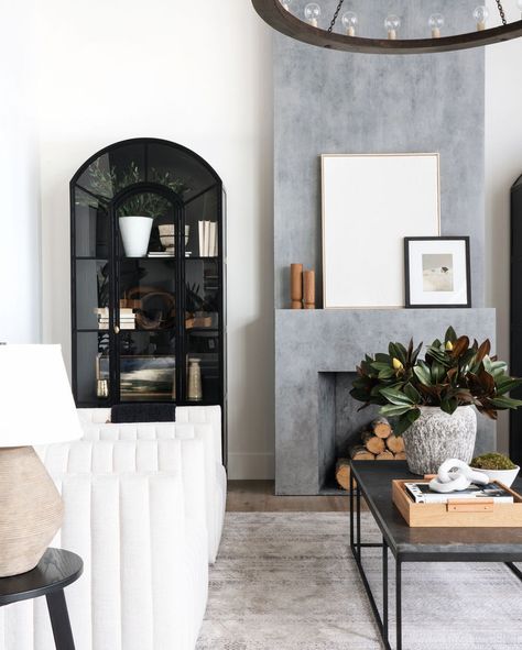 Transitioning Your Home to Fall Cabinet Next To Fireplace, Above Fireplace Decor, Pure Salt Interiors, Leclair Decor, New Paint Colors, Concrete Finish, Ornate Mirror, Home Center, Wall Molding