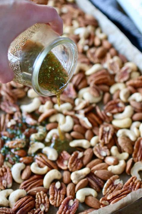 Ranch Roasted Mixed Nuts Homemade Ranch Seasoning, Ranch Mix, Raw Nuts, Homemade Ranch, Ranch Seasoning, Healthy Oils, Mixed Nuts, Seasoning Blend, Low Carb Snacks