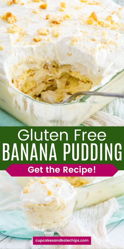 Gf Banana Pudding, Banana Pudding Gluten Free, Gluten Free Banana Desserts, Banana Gluten Free Recipes, Gluten Free Pudding Desserts, Gluten Free Banana Recipes, Gluten Free Banana Pudding Recipe, Gluten Free Banana Cream Pie, Banana Pudding Magnolia