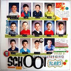 School Years - Scrapbook.com --- Wow, I really want to do a page like this for each one of my kids! School Scrapbook Layouts, Graduation Scrapbook, Scrapbook Pictures, School Scrapbook, Kids Scrapbook, Family Scrapbook, School Memories, Scrapbooking Photo, Cadeau Photo