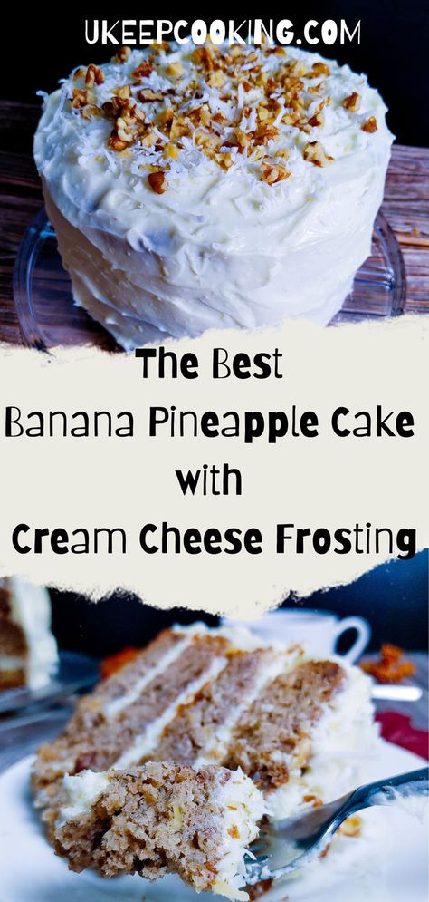 Indulge in the ultimate tropical treat with our Best Banana Pineapple Cake! Moist and flavorful, this cake is topped with luscious Pineapple infused Cream Cheese Frosting for an irresistible combination. Perfect for any occasion, this recipe is sure to become a favorite! Pineapple Cake Frosting, Pineapple Cake Icing Recipe, Banana Pineapple Cake, Pineapple Frosting, Christmas Baking Cookies, Cake With Cream Cheese Frosting, Easy No Bake Desserts, Pineapple Cake, Bake Desserts