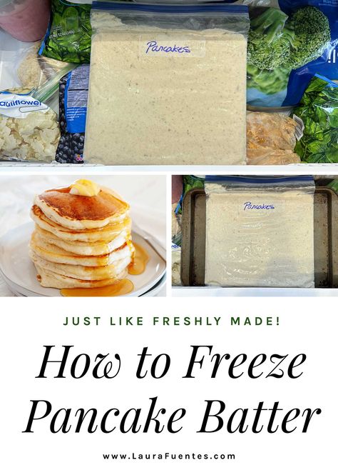 Freezer Pancake Batter, Frozen Pancake Batter Cubes, Make Ahead Pancake Batter, Camping Pancakes, Homemade Pancake Batter, Pancake Batter Recipe, Freeze Pancakes, Frozen Waffles, Pancakes From Scratch