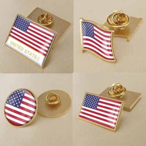 Cheap Brooches, Buy Directly from China Suppliers:USA United States Single Flag Lapel Pins U.S.A America Flag pins Enjoy ✓Free Shipping Worldwide! ✓Limited Time Sale ✓Easy Return. Patriotic Activities, Flag Ideas, Makeup Remover Pad, Flags With Names, National Emblem, Pin Box, Flag Pins, United States Flag, States In America