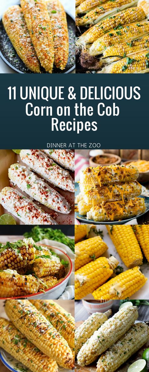 11 Delicious & Unique Corn on the Cob Recipes that are easy, fun to make, and fun to eat! Cooking Corn On The Cob, Corn On The Cob Recipes, Cob Recipes, Cooking Corn, Grilled Corn Recipes, Corn Dishes, Corn On The Cob, Corn Recipes, Veggie Side Dishes