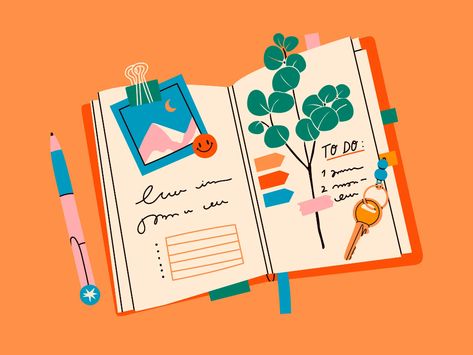 How to Start Small Rituals That Make Every Day Feel Special | SELF Ritual Illustration, Notebook Illustration, Open Notebook, Ux Design Principles, Stationery Ideas, Stick Notes, School Notebooks, Design Principles, Visual Diary