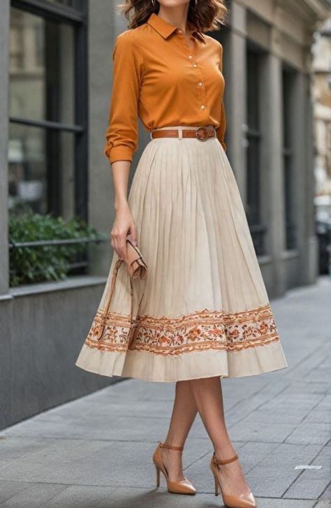 Modest Formal Outfits, Satijnen Blouses, Fall Clothing Essentials, Modest Blouse, Smart Outfits, Vestidos Vintage, A Skirt, Modest Fashion Outfits, Fall Fashion Trends