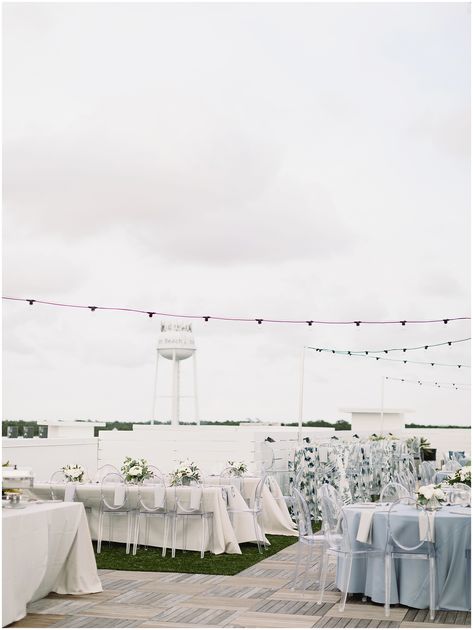 Rooftop Wedding Reception, Rosemary Beach Wedding, 30a Wedding, Romantic Beach Wedding, Romantic Wedding Receptions, Beach Wedding Inspiration, Rooftop Wedding, Reception Design, Seaside Wedding