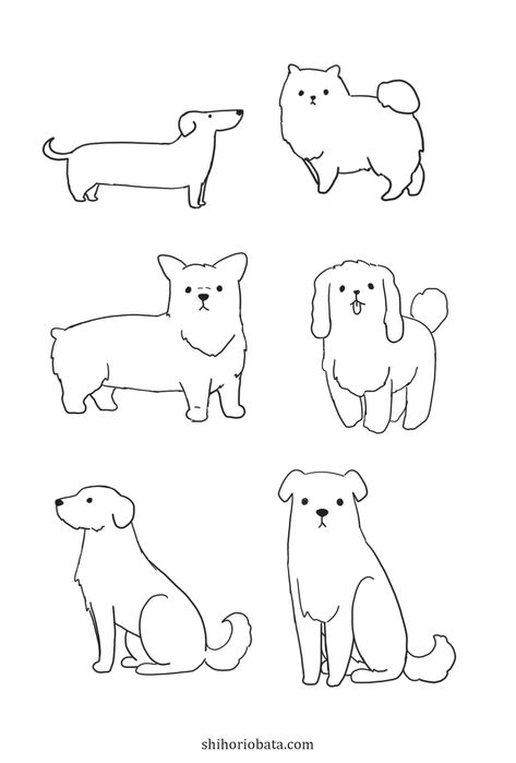 How to Draw a Dog: Easy Step by Step Tutorial Dog Drawing Doodle, How To Draw Pets, How To Draw Dogs Step By Step, How To Draw Dog, How To Draw A Dog, Dog Illustration Simple, Draw A Dog Easy, Simple Dog Drawing, Dog Sketch Easy