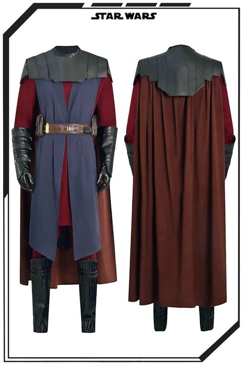 Adult Galactic Wars cosplay Clone Wars Jedi knight costume suit mens Jedi Halloween parties role playing outfit battle warrior armor uniform suit. Maroon tunic vest tank top cloak robe pants with accessories full set inspired by the figure of Jedi Anakin Skywalker, the hero in the Clone Wars of classic serial sci-fi Stars film. Features: The full set of Anakin costume not only restores the character but also highlights the power and confidence of men. Anakin Skywalker Clone Wars Armor, Jedi Reference, Jedi Halloween, Anakin Clone Wars, Anakin Skywalker Clone Wars, Anakin Skywalker Costume, Halloween Jedi, Anakin Costume, Battle Warrior