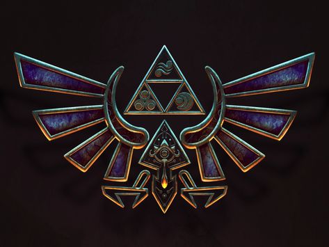 Legend Of Zelda Fan Art, Triforce Tattoo, Legend Of Zelda Botw, Zelda Fan Art, Hylian Crest, Zelda Design, Zelda Logo, Nintendo Tattoo, Crest Tattoo