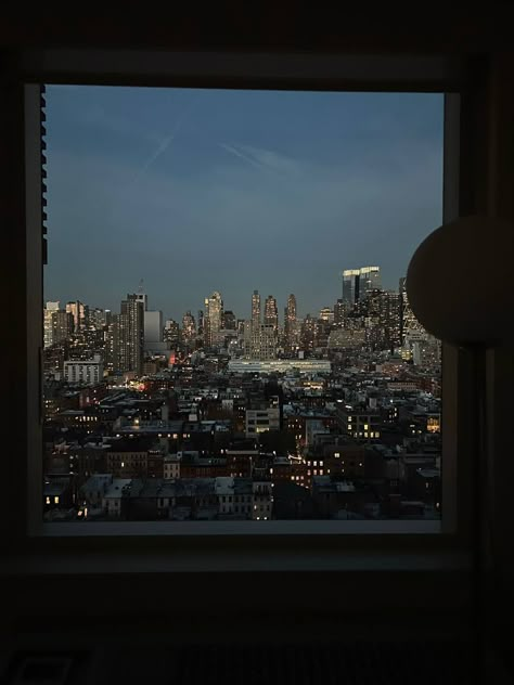 Living In A Big City Aesthetic, New York Window View, Nyc Aesthetic Apartment, New York Aesthetic Night, Big City Aesthetic, Nyc View, New York Or Nowhere, New York Night, Empire State Of Mind