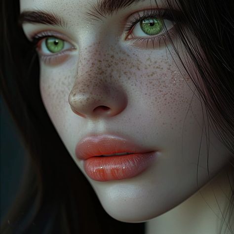 White Hair With Green Eyes, Dark Hair Pale Skin Green Eyes, Black Hair With Green Eyes, Red Hair Green Eyes Girl, Dark Hair Green Eyes, Green Eyes Dark Hair, Green Eyes Black Hair, Black Hair Green Eyes Girl, Figure Aesthetic