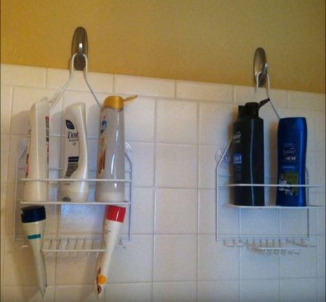 Easy Bathroom Organization, Diy Bathroom Storage Ideas, Diy Bathroom Design, Bathroom Hacks, Diy Bathroom Storage, Bathroom Organization Diy, Shower Organization, Dollar Store Organizing, Command Hooks