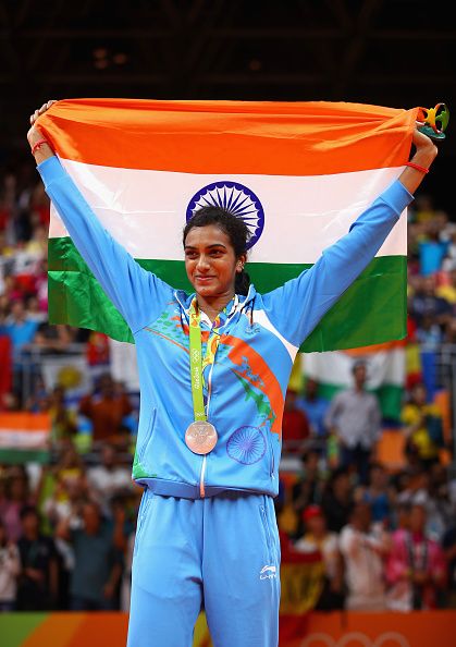 Silver medalist V Sindhu Pusarla of India celebrates during the medal ceremony… P V Sindhu, Olympic Winners, Pv Sindhu, Happy Woman Day, Rio Olympics 2016, Olympic Medals, Rio Olympics, Sport Player, Indian Woman