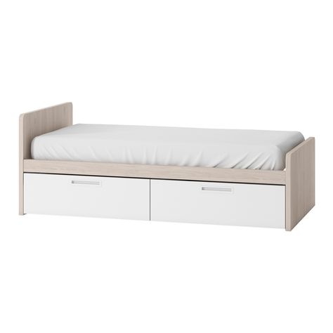 Dormitorio juvenil 2 camas individuales con 2 cajones Mio El Corte Inglés Cama Individual, Outdoor Sofa, Storage Bench, Mattress, Bench, Dream House, Outdoor Furniture, Sofa, Bed