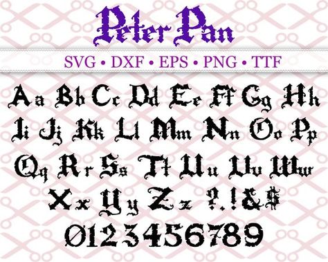 Pirate Lettering Font, Pirate Font Alphabet, Peter Pan Font, Pirate Lettering, Pirate Letters, Peter Pan Svg, Pirate Font, Svg Letters, Numbers Tattoo