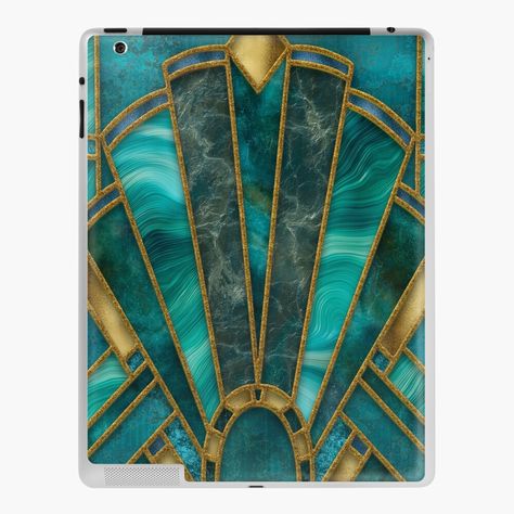 "Elegant Stained Glass Art Deco Window With Marble And Gemstone" iPad Case & Skin by artsandsoul | Redbubble Art Deco Stained Glass Window, Stained Glass Art Deco, Art Deco Window, Glass Art Deco, Art Deco Decor, Elegant Wall Art, Raku Pottery, Art Stained, 1920s Art