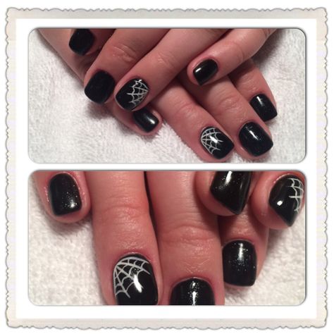 Black Nails With Spider Web, Black Spider Web Nails, Spider Web Nail Art, Web Nail Art, Men Manicure, Spider Web Nails, Men Nails, Web Nails, Nail Art Black