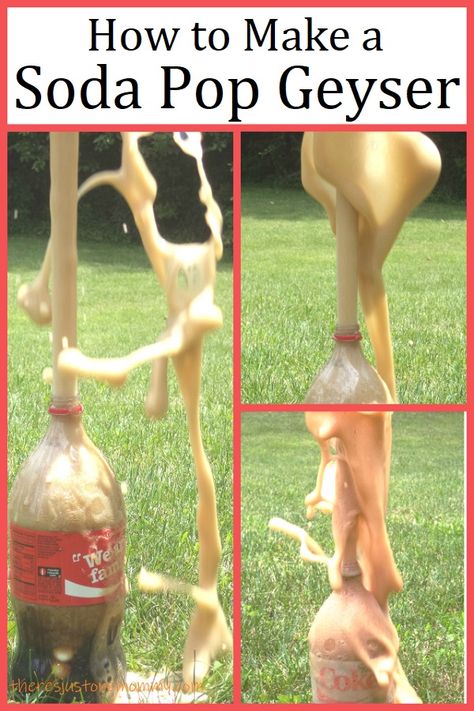 how to do the Coke and Mentos experiment Coke And Mentos Experiment, Popcorn Science Fair Project, Biology Science Fair Projects, Messy Science, Coke And Mentos, Mentos And Coke, Elementary Science Fair Projects, Prek Science, Candy Science