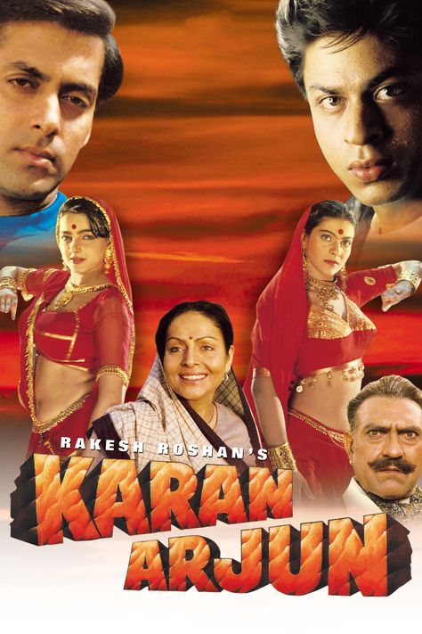 Karan Arjun (1995) Karnan Movie Image, Karwaan Movie Poster, Srk Movies Posters, Karan Arjun, Hindi Film Posters, Film India, Hindi Movie Posters Vintage Bollywood, Hindi Bollywood Movies, Vijay Singh