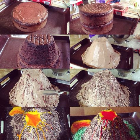 Volcano Cake, Chocolate Crackles, Dino Cake, Dinosaur Birthday Cakes, Science Birthday, Adventure Party, Dino Birthday Party, Bake Cake, Dinosaur Cake