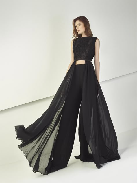 Jumpsuit Prom Dress, Black Lace Jumpsuit, Cheap Gowns, Tony Ward, Celebrities Fashion, Lace Jumpsuit, Prom Outfits, Fashion Updates, Fashion Shows