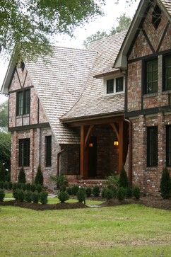 Tudor Porch Design Ideas, Pictures, Remodel and Decor Lake House Front Porch, Tudor Porch, Mock Tudor House, Tudor Exterior, Porch Pictures, Brick Tudor, Tudor House Exterior, English Tudor Homes, Tudor Houses