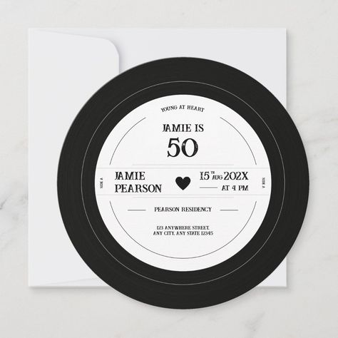 Vinyl Record Birthday, Milestone Birthday Invitations, Music Themed Parties, Music Vinyl, Milestone Birthday, Music Themed, Don't Settle, Vintage Vinyl Records, Vintage Vinyl