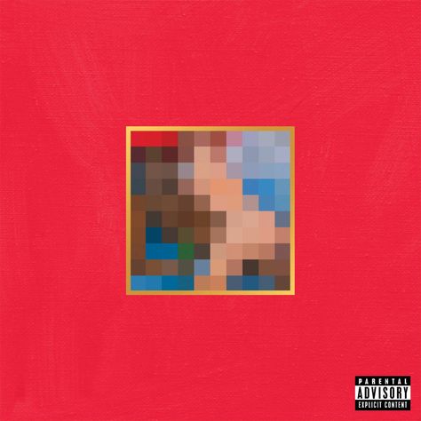 Kanye West Albums, Red Album, Rap Album Covers, Pusha T, Cool Album Covers, Rap Albums, Iconic Album Covers, All Of The Lights, Dark And Twisted