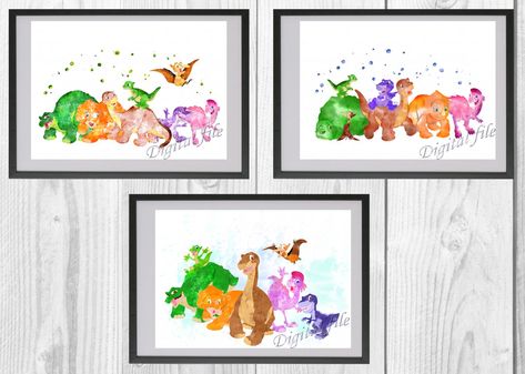 Mickey Mouse Clubhouse Bedroom, Dinosaur Nursery Decor, The Land Before Time, Land Before Time, Disney Print, Watercolor Nursery, Dinosaur Nursery, Nursery Inspo, Poster Home Decor