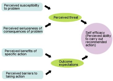 The Health Belief Model (HBM)  A psychological model that attempts to explain and predict health behaviors. This is done by focusing on the attitudes and beliefs of individuals. The HBM was first developed in the 1950s by Hochbaum, Rosenstock and Kegels. Health Belief Model, Health Infographics, Communication Theory, Health Communication, Self Efficacy, Slim And Fit, Unhealthy Diet, Health Psychology, Baby Pillow