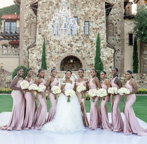 Bride And Bridesmaid Pictures, Wedding Planning Boards, Wedding Theme Color Schemes, Bridesmaid Poses, Latest Bridesmaid Dresses, Purple And Gold Wedding, Blush Pink Bridesmaid Dresses, Gorgeous Bridesmaid Dresses, Fall Wedding Color Palette