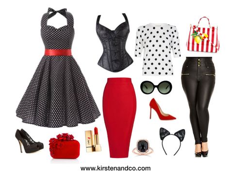 1950's vintage retro fashion inspo | what to wear to a burlesque show by Kirsten and co www.kirstenandco.com Burlesque Show Outfit, Vintage Retro Fashion, Burlesque Outfit, Review Clothing, Burlesque Show, Simple Black Dress, Vintage Style Dresses, Helpful Tips, Polka Dot Dress