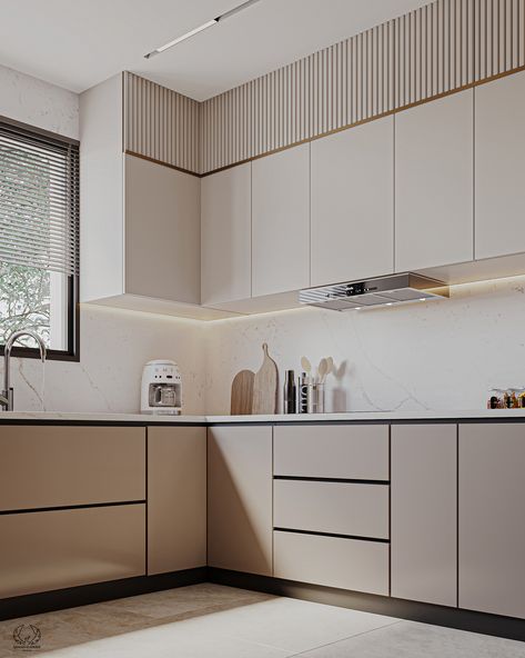 Embrace the simplicity of a minimalist kitchen with clean lines and neutral colors. Using white cabinetry, soft beige counters, and warm beige floors.


#MinimalistKitchen #NeutralTones #ModernDesign #InteriorInspiration #KitchenInspo #HomeDesign #SleekAndSimple Kitchen Beige And White, Minimalist Beige Kitchen, Beige Modern Kitchen, Beige Kitchen Ideas Modern, White And Beige Kitchen, Luxury Modern House Design, Nude Kitchen, Neutral Kitchen Colors Schemes, Modern Neutral Kitchen