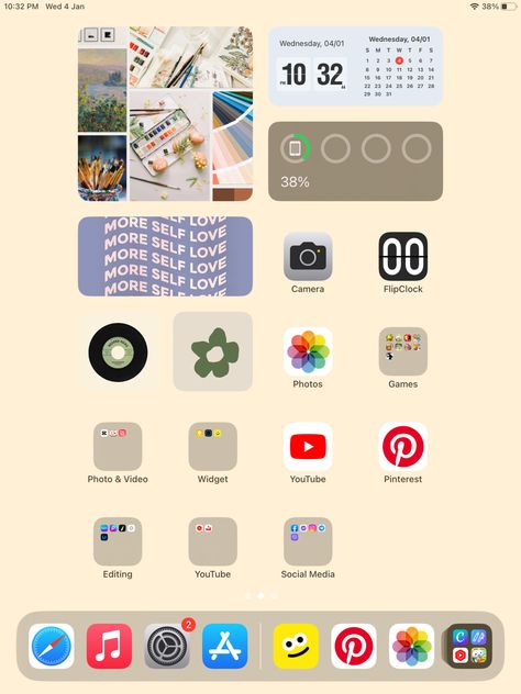 Ipad Homescreen, Aesthetic Home Screen, Ipad Aesthetic, Homescreen Ideas, Aesthetic Home, Home Screen, Ios, Ipad, Tablet