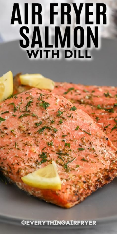 Whole30 Air Fryer, Salmon And Green Beans, Lemon Dill Salmon, Paleo Roast, Air Fryer Salmon, Dill Salmon, Dairy Free Low Carb, Airfryer Recipes, Paleo Recipes Easy