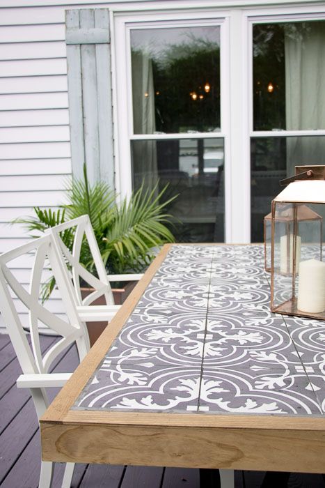 The Creative Gallery #240 Diy Patio Ideas, Tile Tables, Diy Table Top, Diy Muebles Ideas, Tile Table, Jardim Diy, Diy Tile, Patio Diy, Mesa Exterior