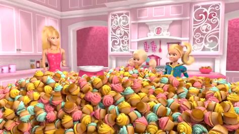 Baking Problems!!! #Barbie #BarbieLifeInTheDreamHouse Dessert Icon, Barbie Cupcakes, Barbie Life In The Dreamhouse, Animated Food, Life In The Dreamhouse, Barbie Bedroom, Barbie Dreamhouse, Cartoon Food, Barbie Food