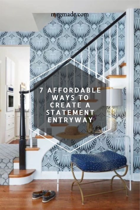 ✨7 Affordable Ways To Create A Statement Entryway✨ out on the blog now! Click the link for some tips and tricks to create a statement entryway on a budget Bold Entryway Ideas, Statement Entryway, Bold Entryway, Old Baskets, Unique Mirrors, Paint Line, Cool Chairs, Paint Cans, Love Wallpaper