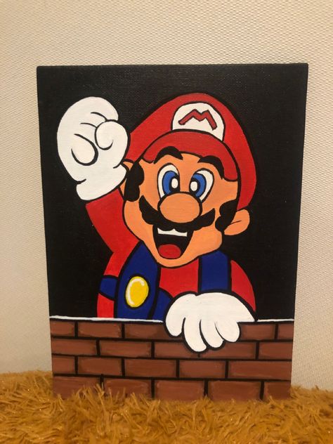 Kids Painting, Painting Canvases, Paint Night, Mario Bros., Painting For Kids, Mario Bros, Painting Ideas, Mario, Canvas Painting