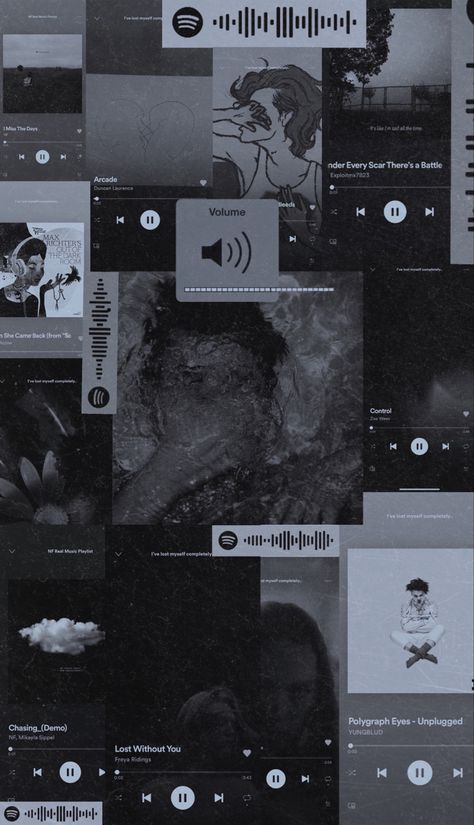 I listen to a lot of music(mostly sad) and my parent get mad that I can never hear them...but I don’t want to hear them, it’s the point. To block everything out Spotify Dark Wallpaper, Black Music Wallpaper Aesthetic, Black Wallpaper Spotify, Spotify Collage Wallpaper, Black Wallpaper Dark Music, Homescreen Wallpaper Music, Wallpaper Music Aesthetic Dark, Aesthetic Wallpaper Music Lyrics, Music Wallpaper Aesthetic Black