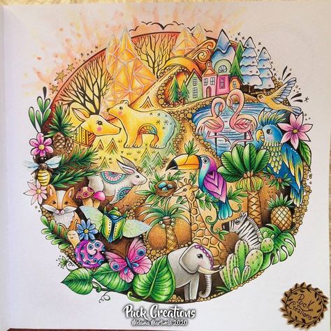 Puck Creations auf Instagram: „Animal Mandala for #Color4Australia hosted by @coloring4adults . I used watercolor and colored pencils by Stabilo and Giotto, white Uni…“ Rita Berman Zu Lande, Rita Berman Die Welt Unter Der Lupe, Rita Berman Coloring Pages, Animal Mandala, Rita Berman, Colored Pencil Artwork, Johanna Basford Coloring Book, Colored Pencil Techniques, Basford Coloring